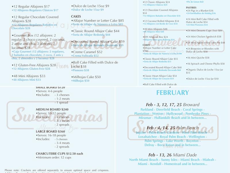 SWEETMANIAS & BRIE Menu