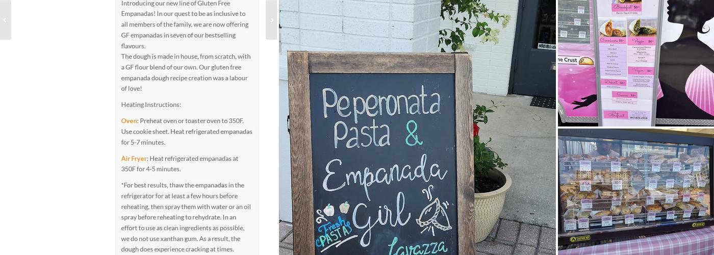 The Empanada Girl Menu