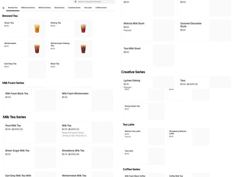 GongCha Dresher PA Menu