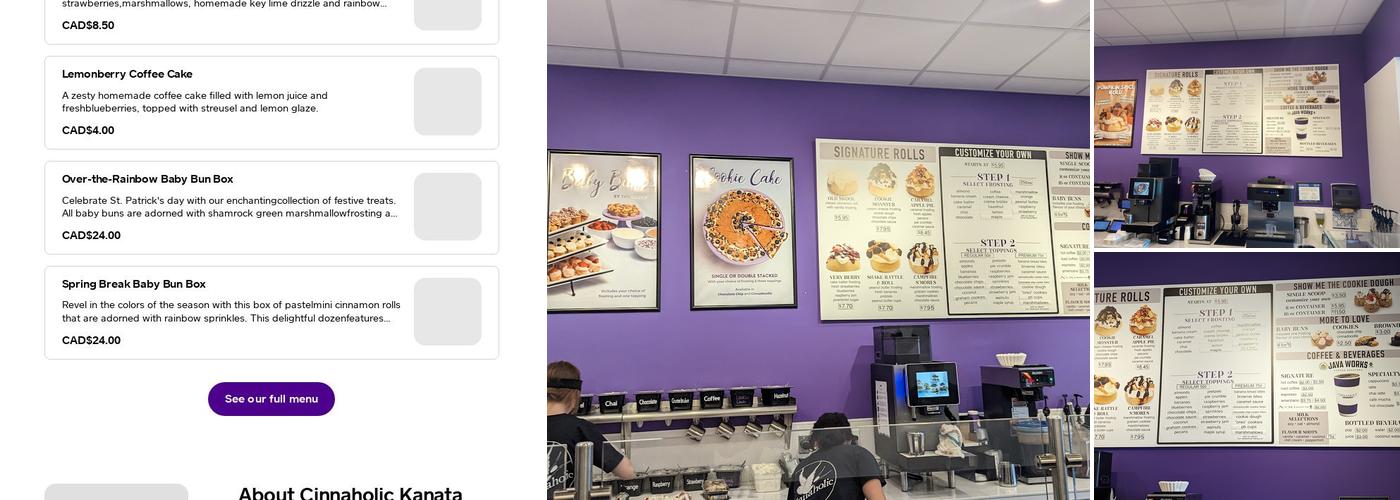Cinnaholic Menu