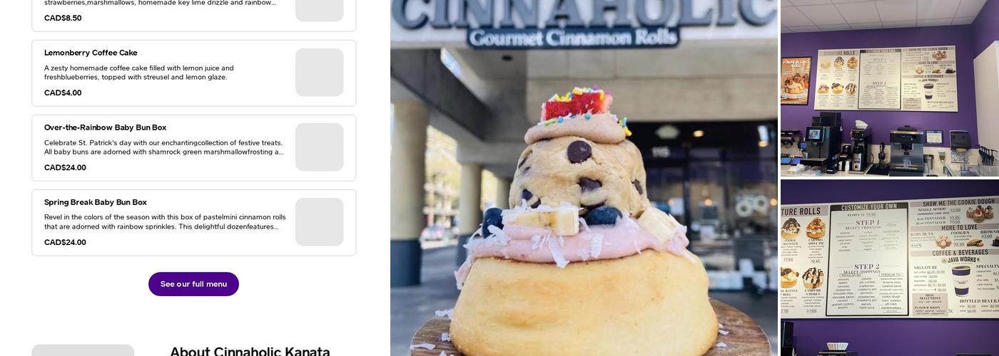 Cinnaholic Menu