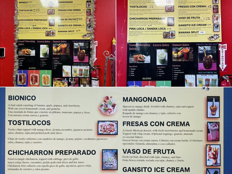 Ice Cream El Mango Loco Menu