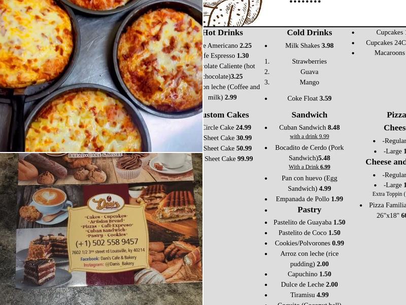Dani's Cafe & Bakery Menu
