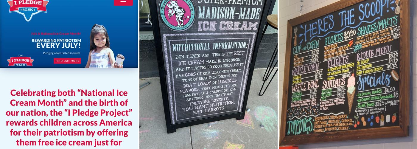 Main St Scoops and Sweets Menu