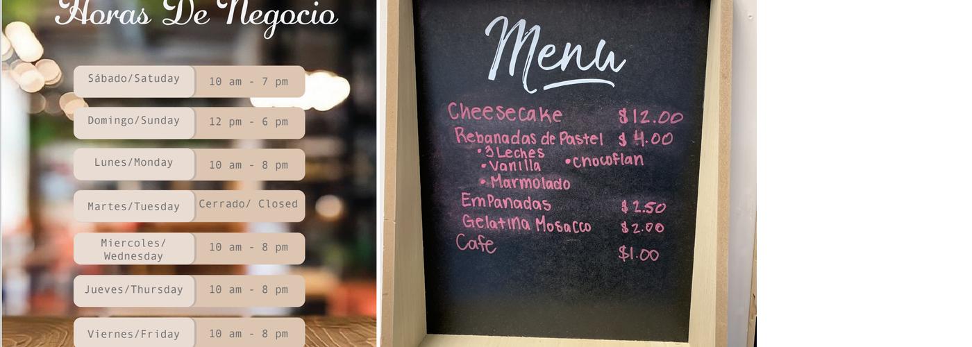 Pasteleria La Chica Menu