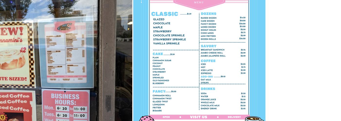 June's Donuts & Cafe Menu