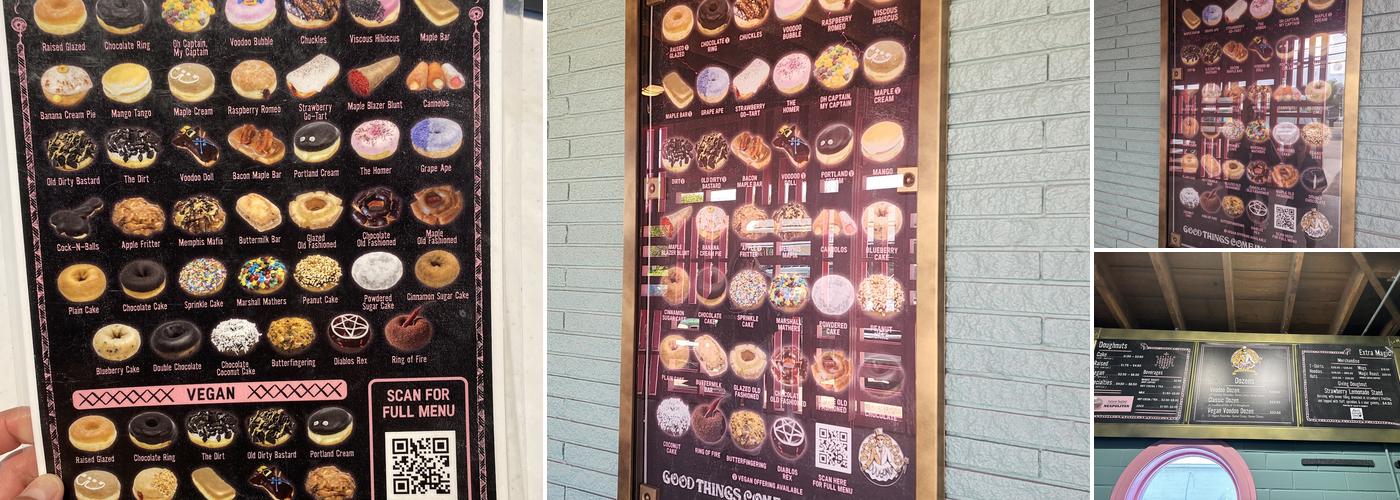 Voodoo Doughnut Menu