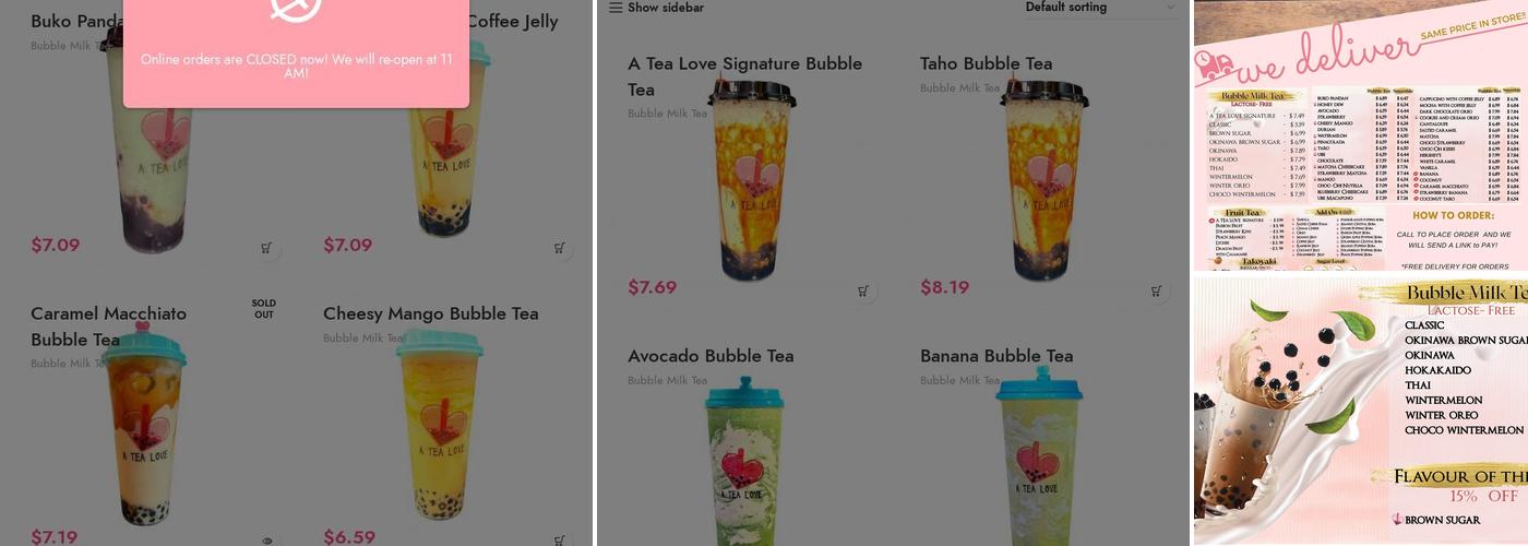 A TEA LOVE Menu