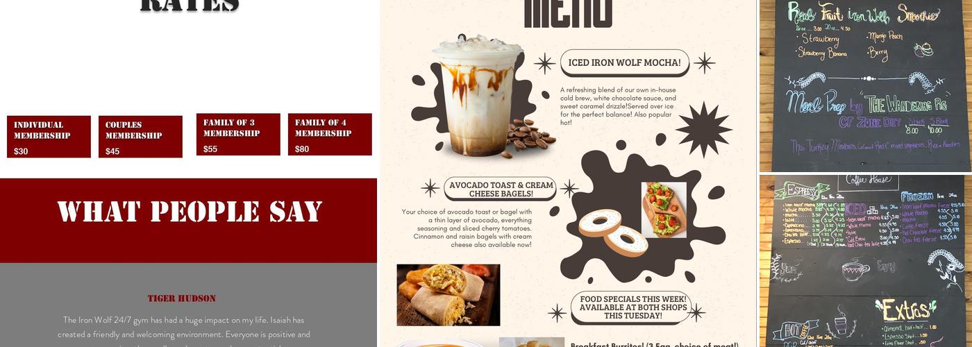 Iron Wolf Coffee House Menu