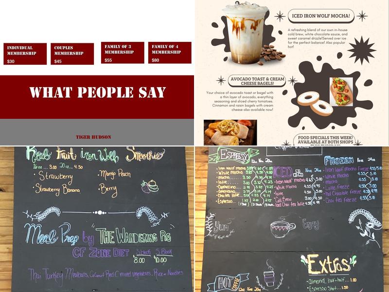 Iron Wolf Coffee House Menu
