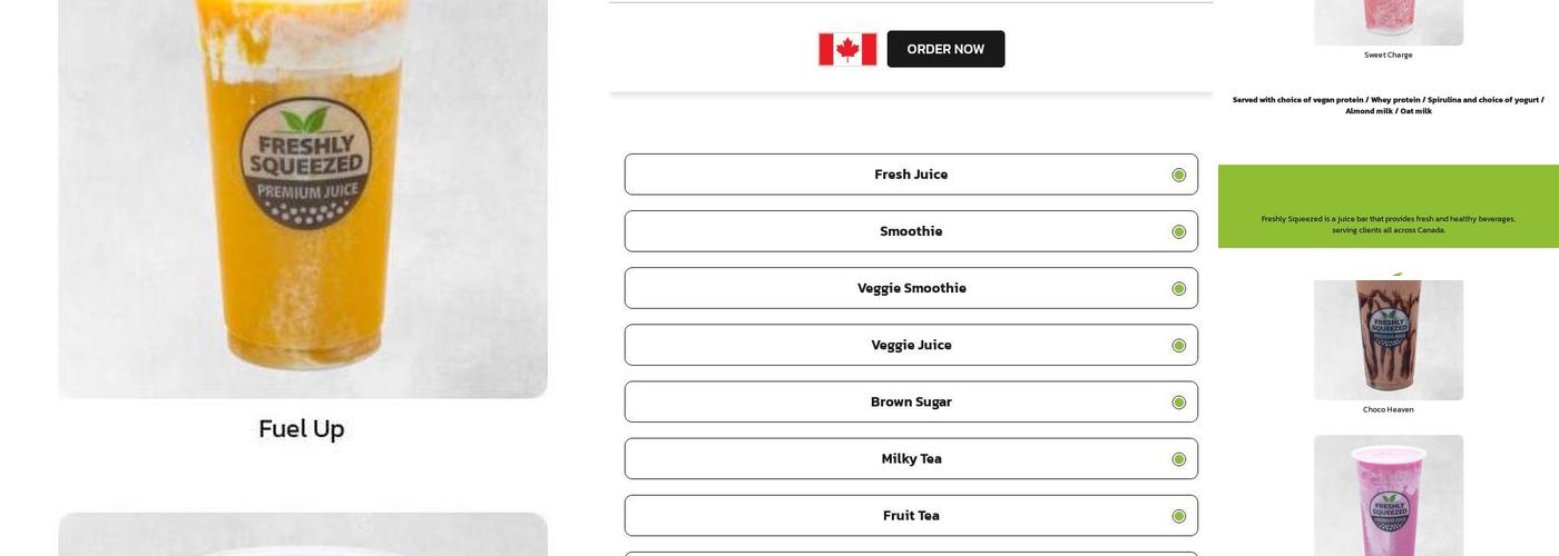 Freshly squeezed Menu