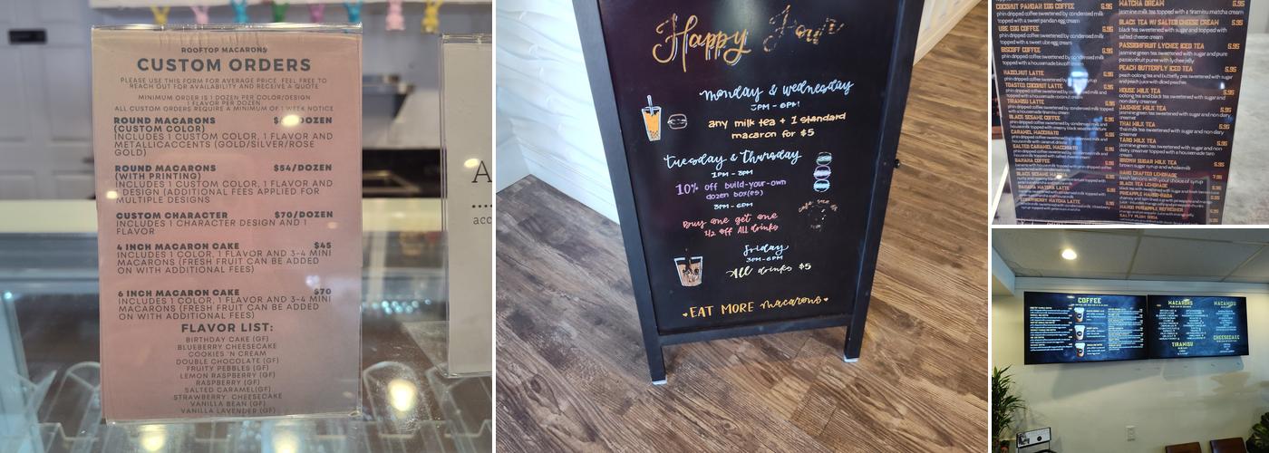 Rooftop Macarons Menu