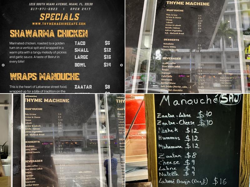 Thyme Machine Cafe Menu