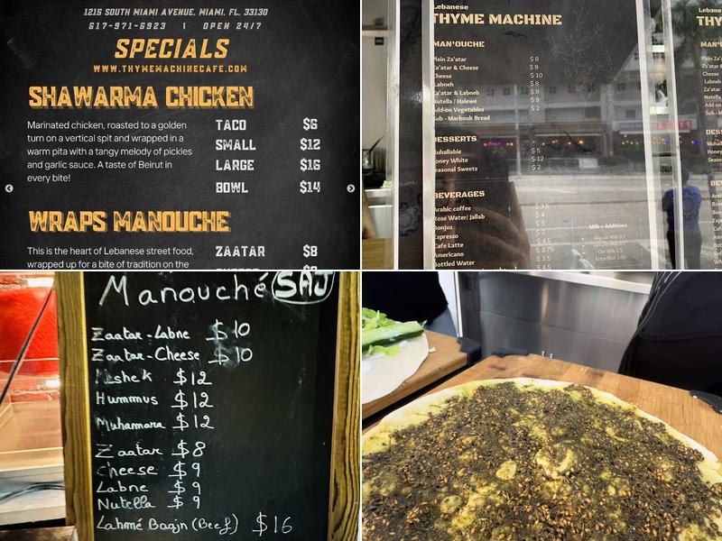 Thyme Machine Cafe Menu