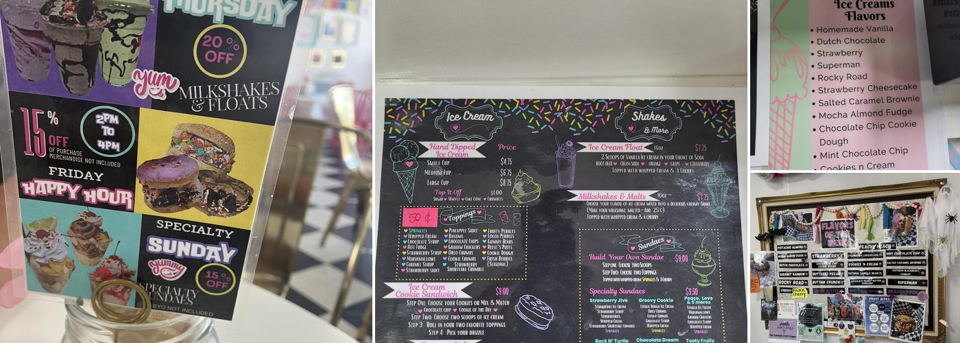 Mrs. Sprinkles Ice Cream Menu