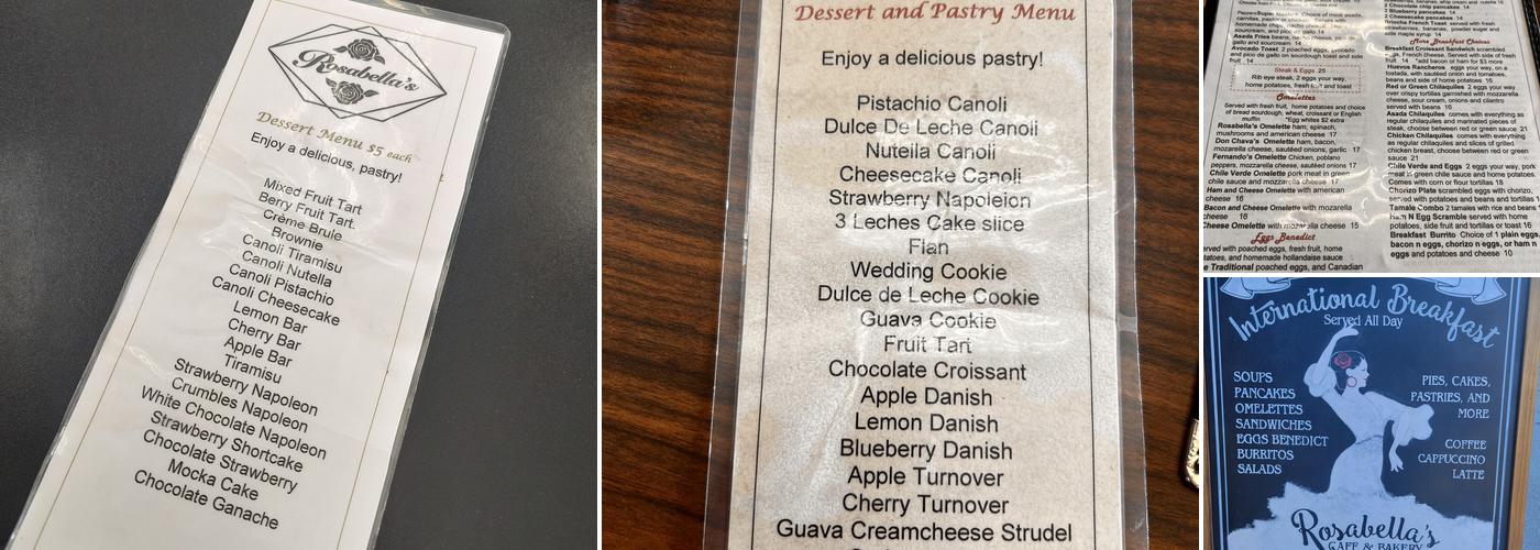 Rosabella's Cafe & Bakery Menu