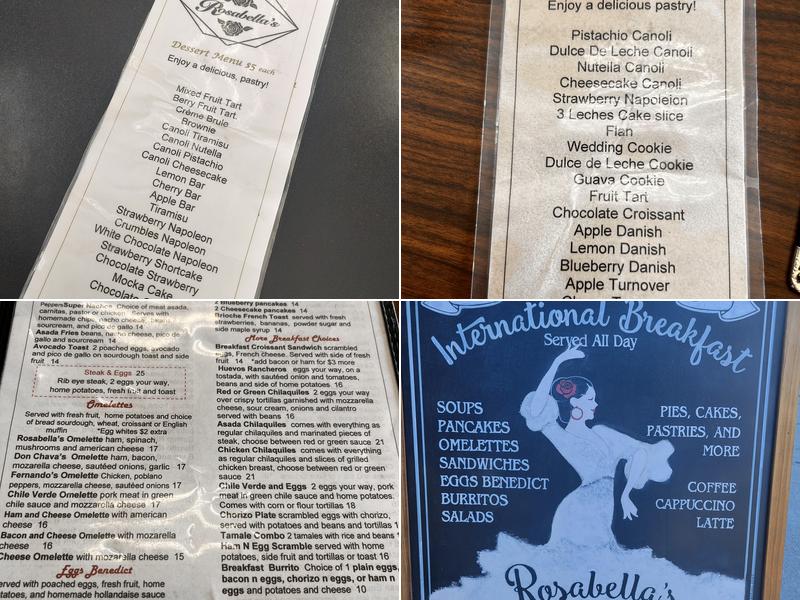 Rosabella's Cafe & Bakery Menu