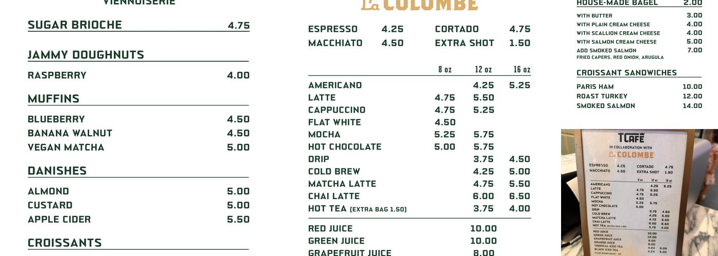 T Café Menu