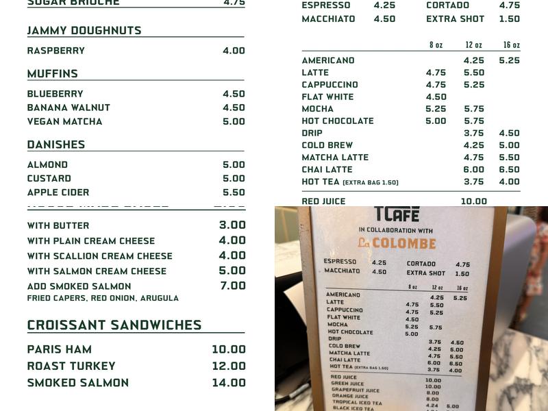 T Café Menu