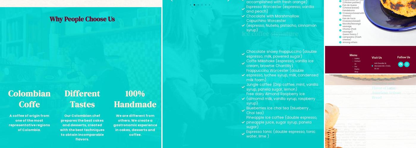 Worcester Sweets Cafe Menu