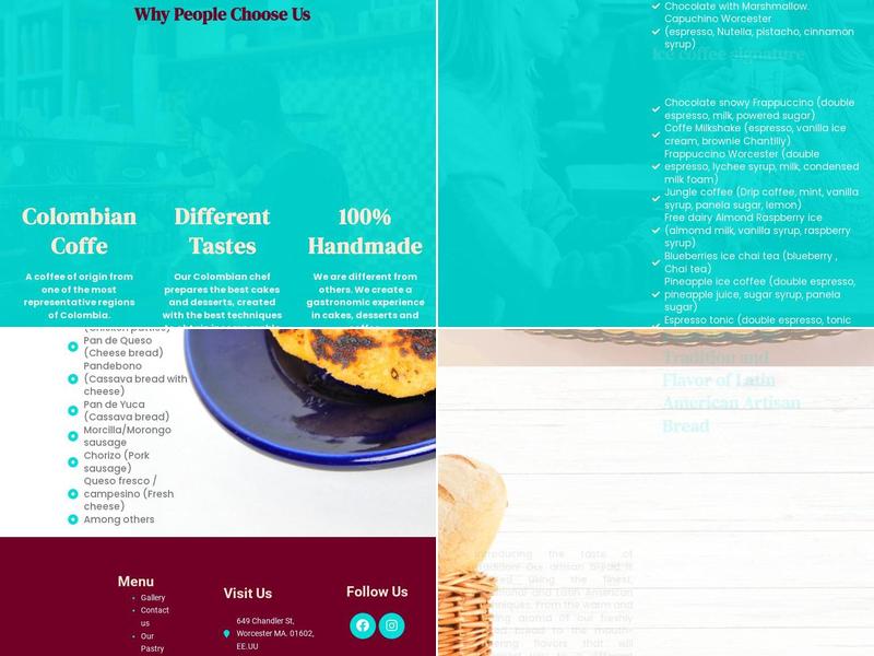 Worcester Sweets Cafe Menu