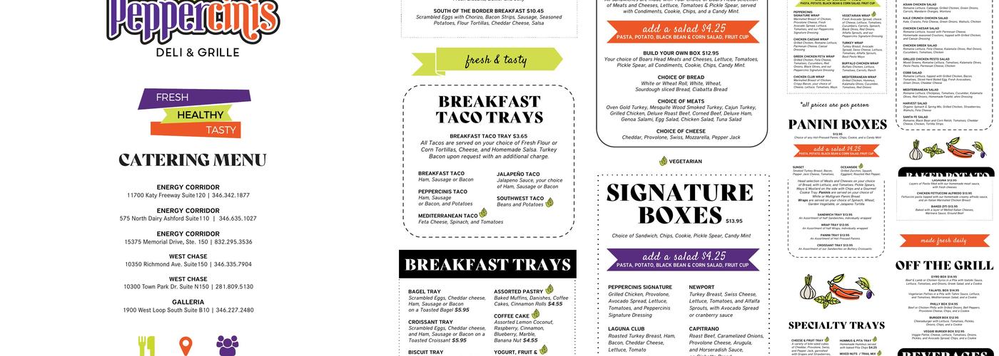 Peppercinis Menu