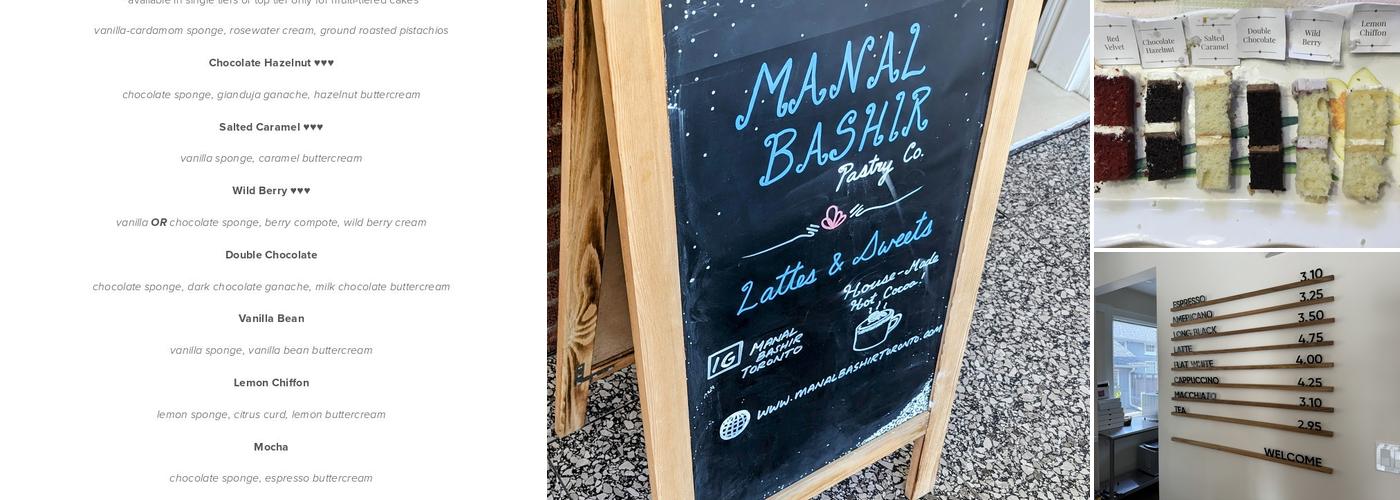 Manal Bashir Pastry Co. Menu