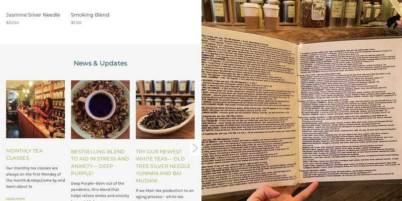 Physical Graffitea Menu