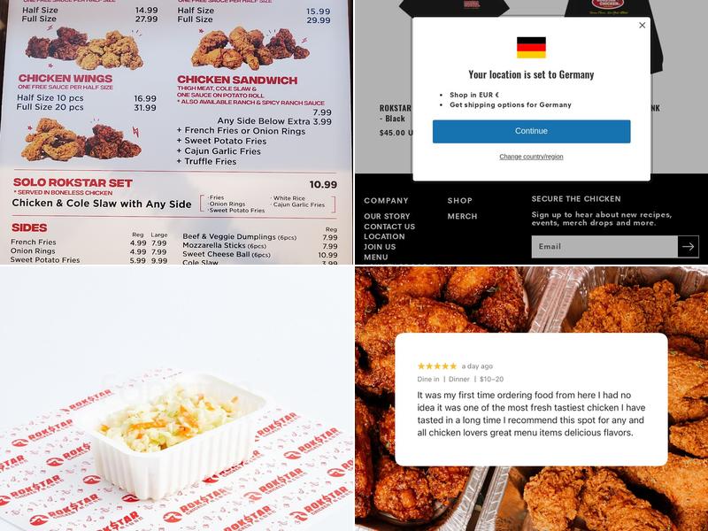 Rokstar Chicken Harlem Menu