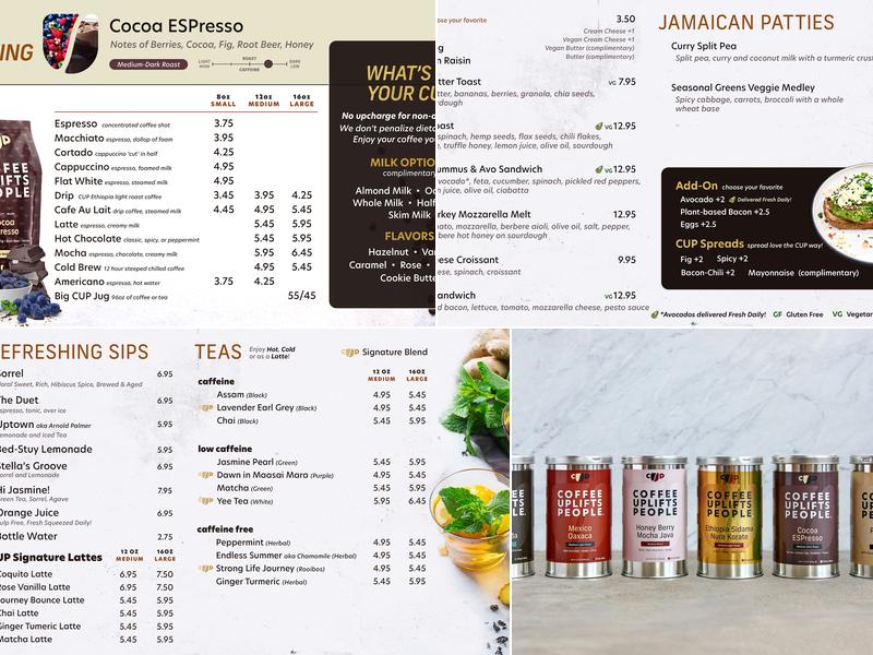 Coffee Uplifts People - CUP Bed-Stuy Menu