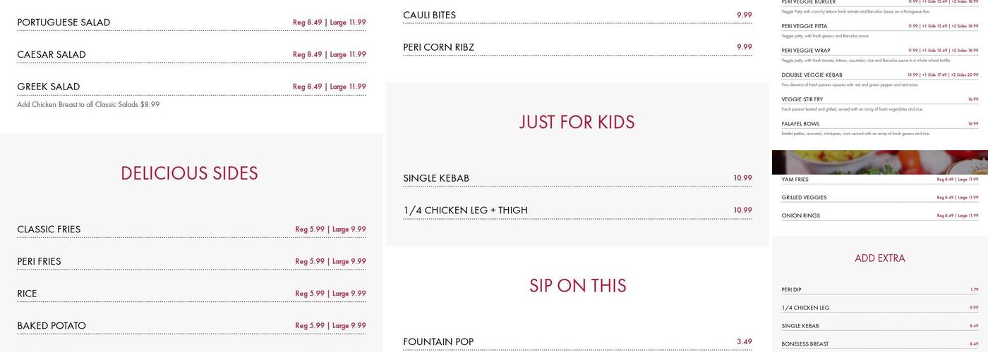 Barcelos Flame Grilled Chicken - South Vancouver Menu