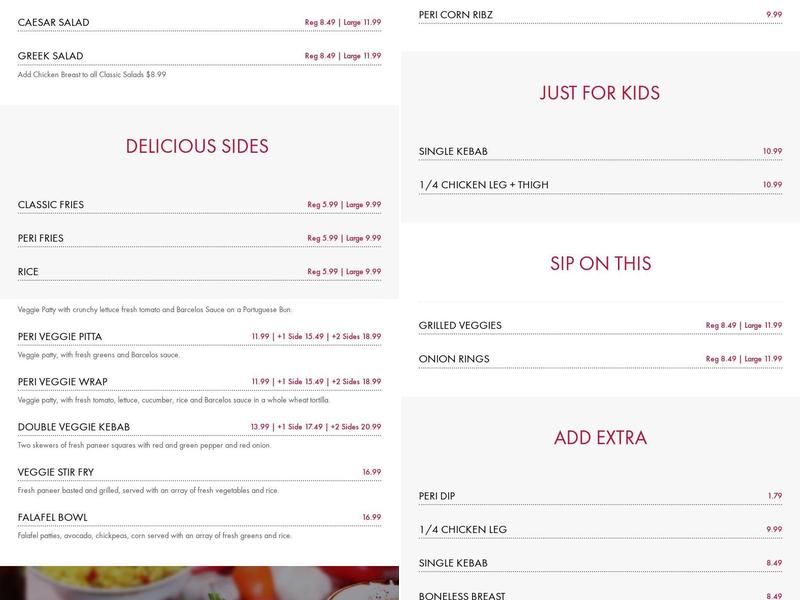 Barcelos Flame Grilled Chicken - South Vancouver Menu