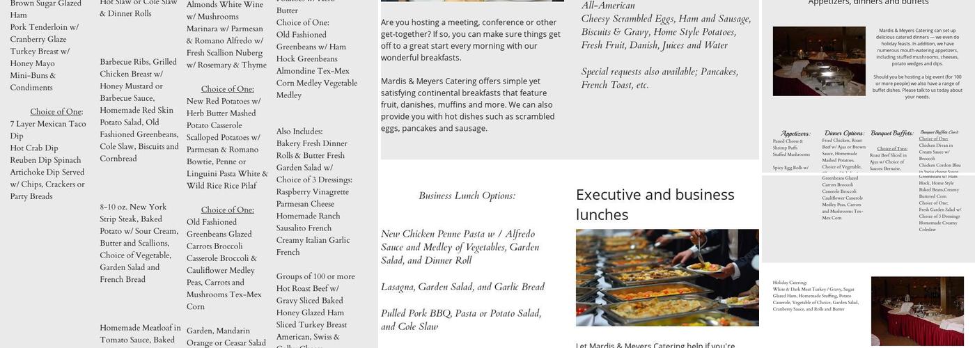 Mardis & Meyers Catering Menu