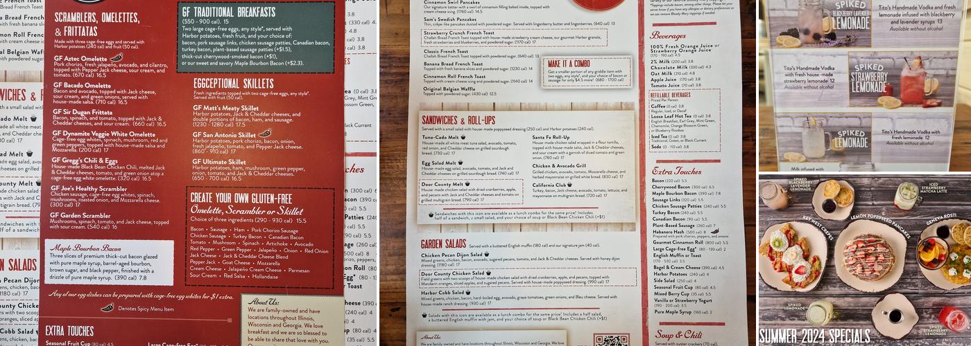 Egg Harbor Cafe Menu