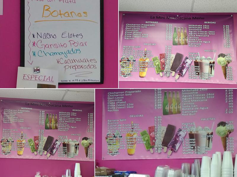 La Mini Michoacana Paleteria & Neveria Menu