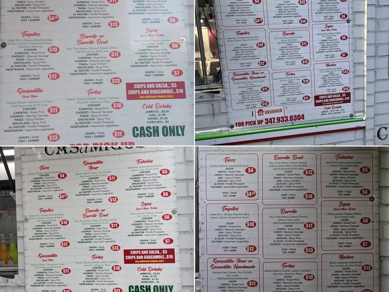 Tacos Casamigos Menu