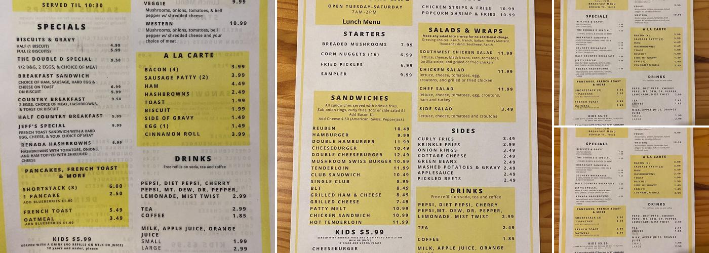 The Dearborn Cafe Menu