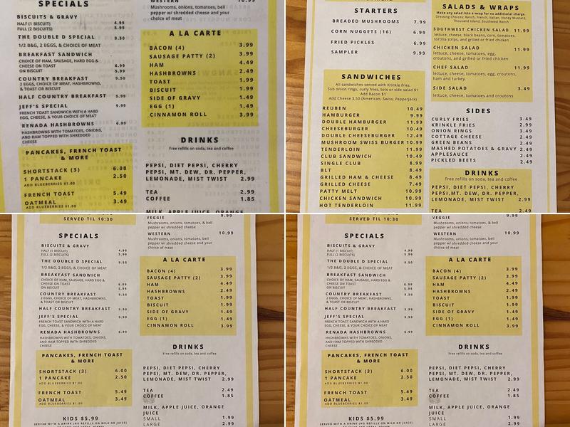 The Dearborn Cafe Menu