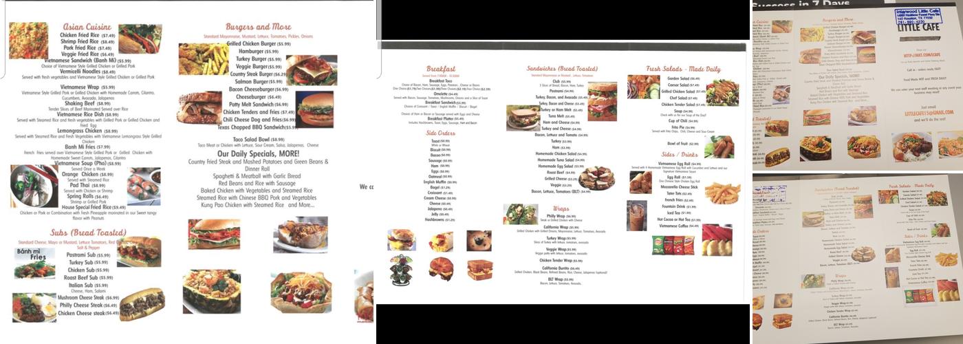Interwood Little Cafe Menu