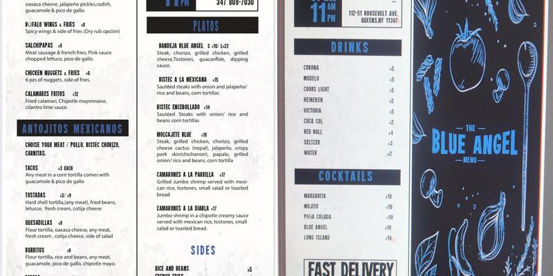 Blue Angel Menu