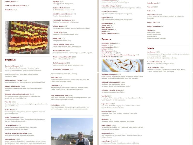 WM Cafe Menu