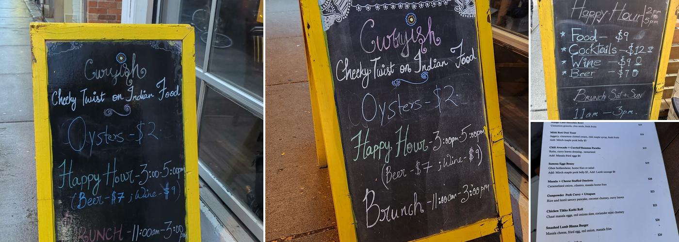 Curryish Tavern Menu