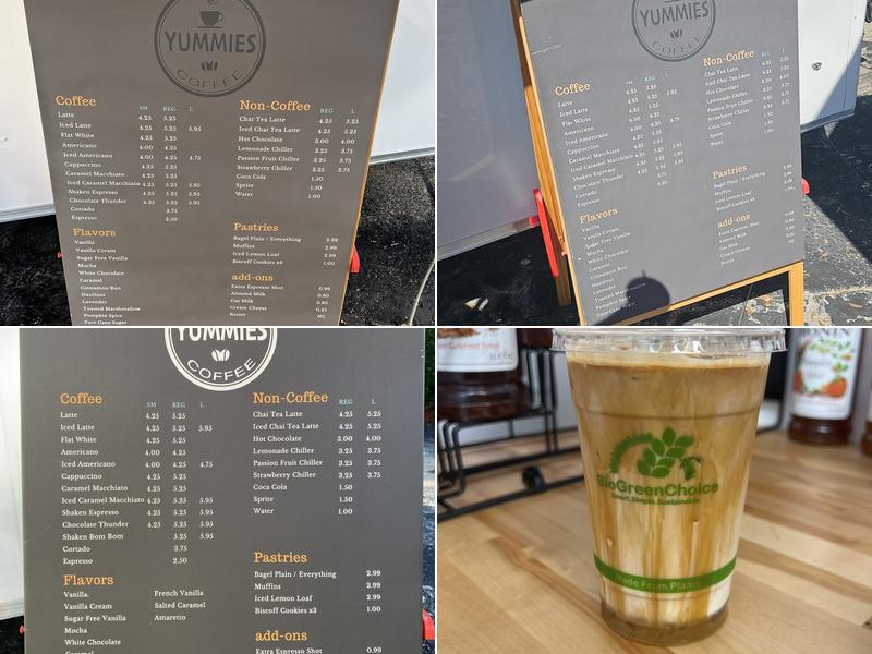 Yummies Coffee Menu