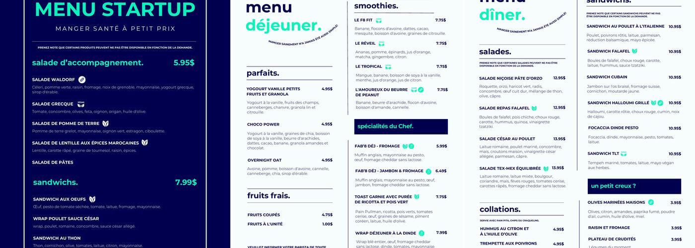 F8 Café Menu