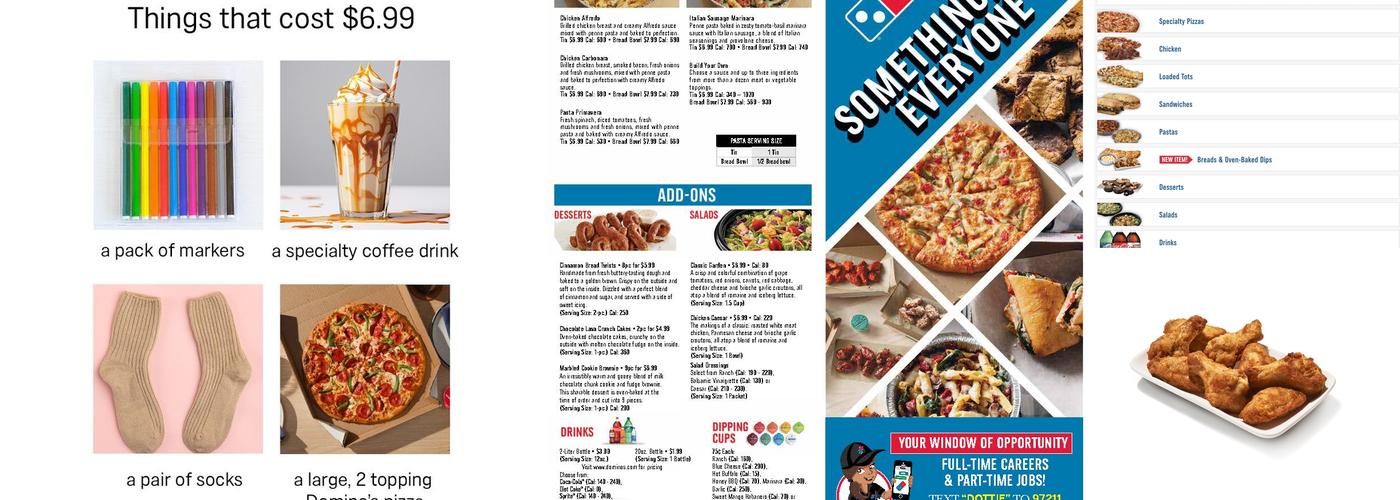 Domino's Pizza Menu