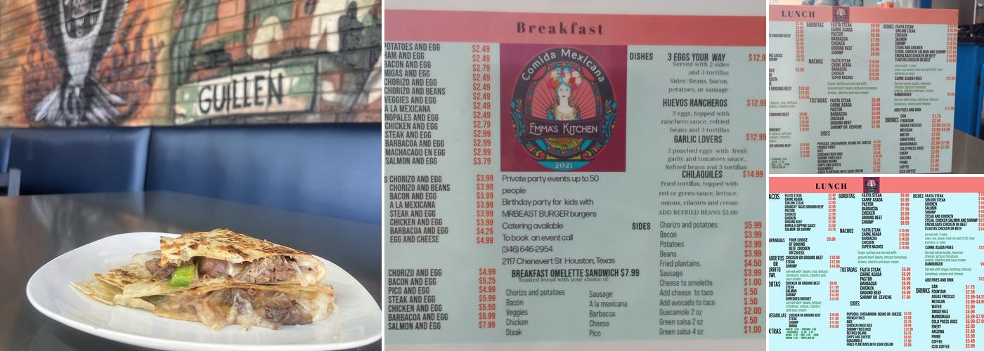 Emma's Kitchen Menu