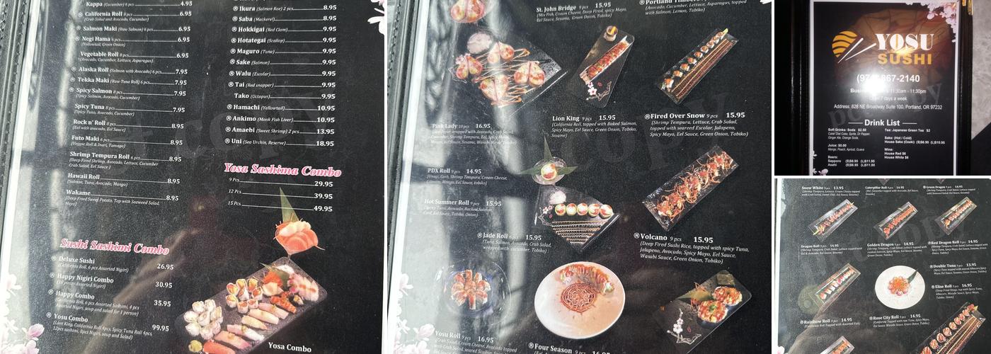 Yosu Sushi Menu