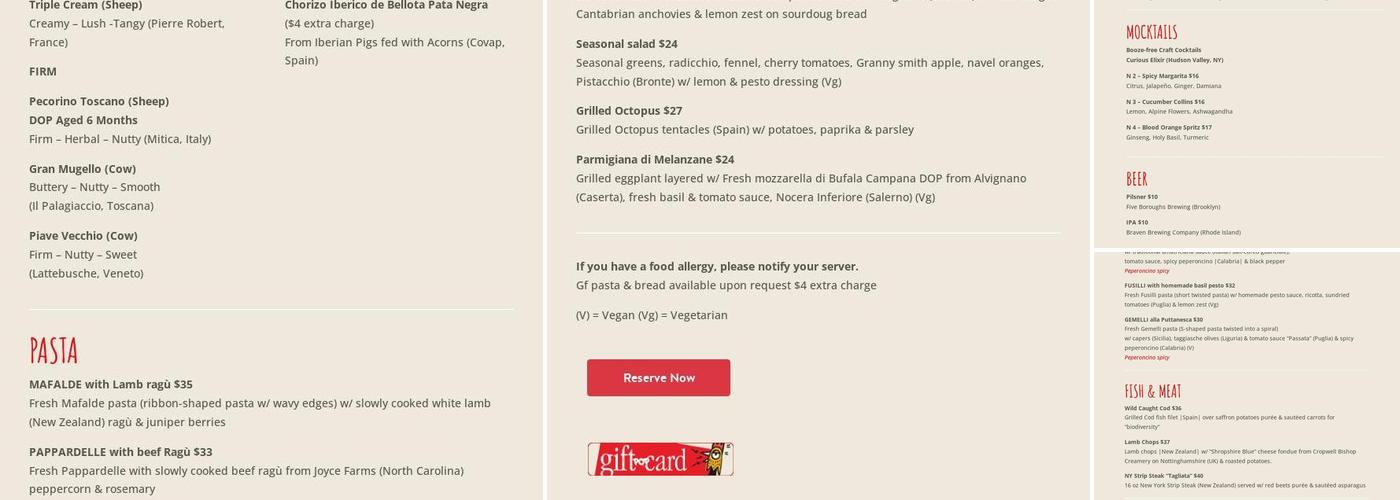 Spes Menu