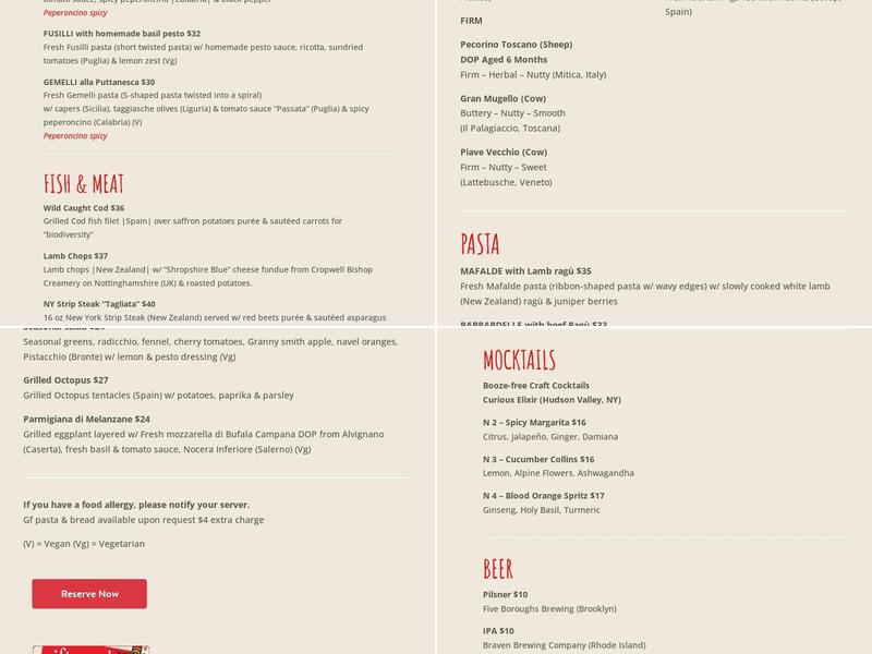Spes Menu