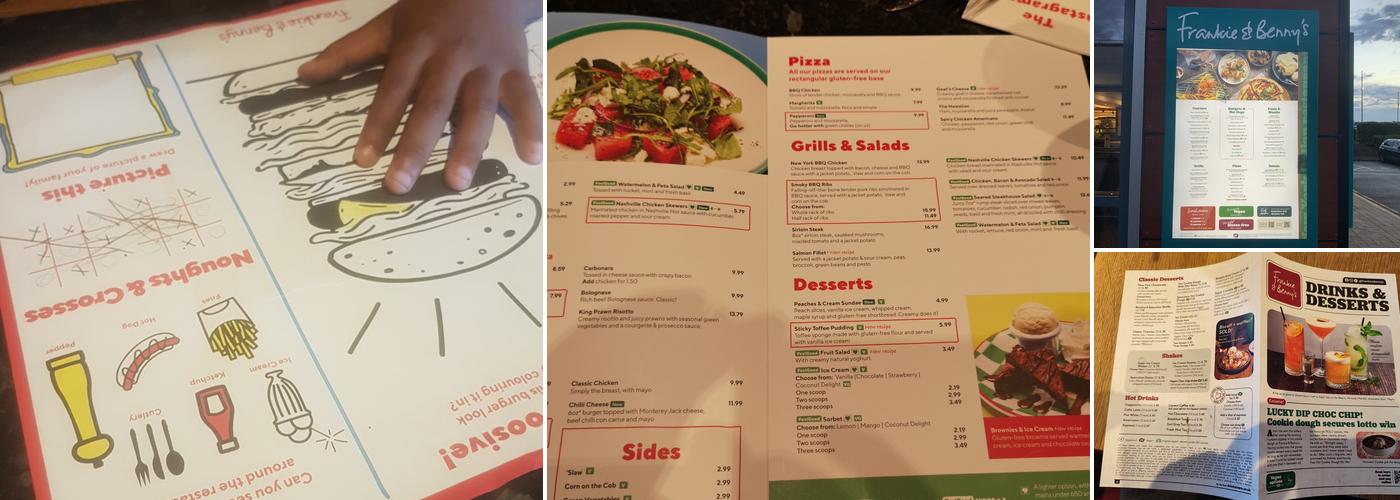 Frankie & Benny's Menu